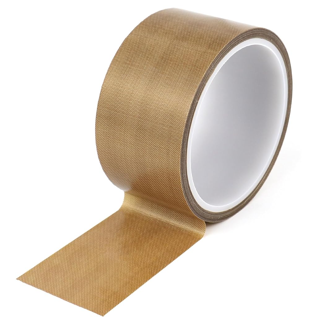 HASTHIP® PACK Teflone PTFE Glass Cloth Tape,(2-inch x 33 Feet x 0.18mm) High Temperature PTFE Tape for Vacuum Sealer Machine,Hand Impulse Sealers Insulation Coated Fiberglass Adhesive