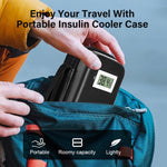 HASTHIP® Insulin Cooler Travel Case with Temperature Display - Diabetic Travel Case Refrigerated Medicine Cooler Travel Case with 2 TSA Approved Ice Pack for