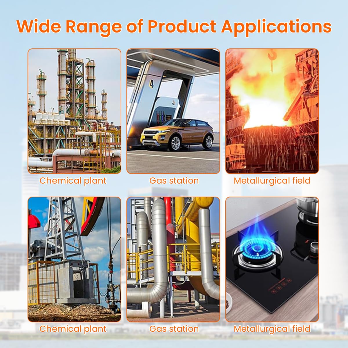 HASTHIP Gas Leak Detector for Home and Outdoor Use with LCD Display and Dual Alarm | Adjustable Sensitivity up to 1000ppm