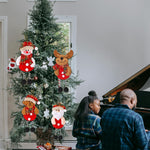 HASTHIP Christmas Tree Decorations for Home and Office featuring 4pcs 17x7cm Fabric Ornaments