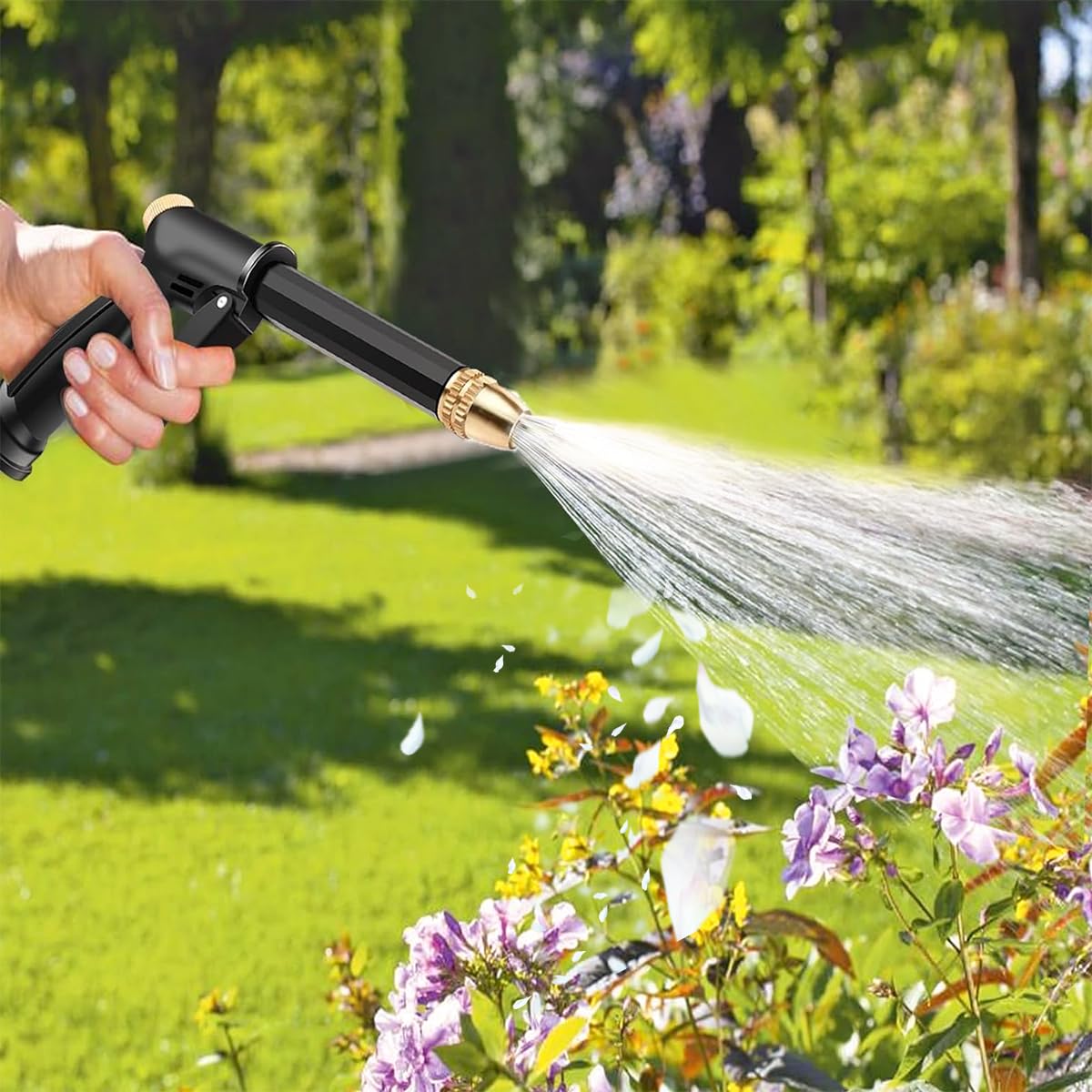 HASTHIP Car Washer Gun for Car and Garden with 10M Hose featuring Four Spray Modes | Alloy Nozzle
