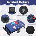 HASTHIP Toddler Airplane Bed 17.5x31.5 in for Travel with Zip Off Blanket and Side Pocket | Cartoon Design for Kids