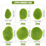 HASTHIP Artificial Moss Rocks for Plant Pots featuring 12pcs Lifelike Green Cobblestones | Decorative Faux Moss Stones for Indoor and Outdoor Décor