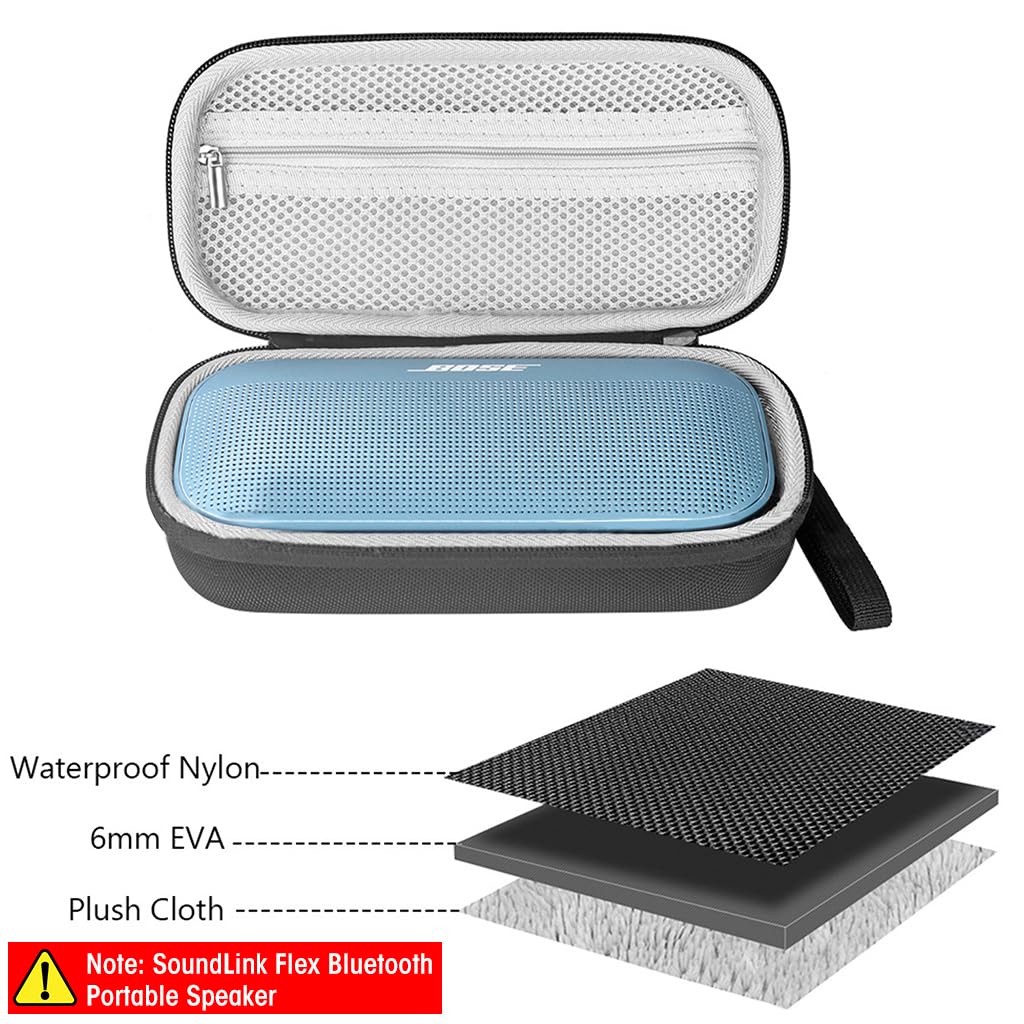 HASTHIP® co2CREA Hard EVA Carrying Case for Bose SoundLink Flex (2nd Gen) / Flex Bluetooth Portable Speaker, Travel Storage Bag with Hand Strap, Waterproof Shockproof Protective Cover, No Speaker