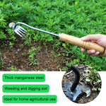 HASTHIP Weeder Hand Tool for Garden Use with 4-Claw Steel Head 14.1 in | 3PCS Set