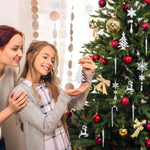 HASTHIP Christmas Tree Decorations 18Pcs for Home and Window featuring Crystal Acrylic Snowflake and Icicle Ornaments