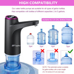 HASTHIP Automatic Water Dispenser Pump, Portable Can Water Dispenser Pump with USB Rechargeable Battery Suitable for Water Can with A 2.16-Inch (5.5cm) Neck, for Home, Office,5 Gallon