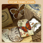HASTHIP Scrapbook Stickers Kit for Journaling and DIY Crafts with 14 Sheets and 60 Page Notebook | Vintage Aesthetic Paper Set