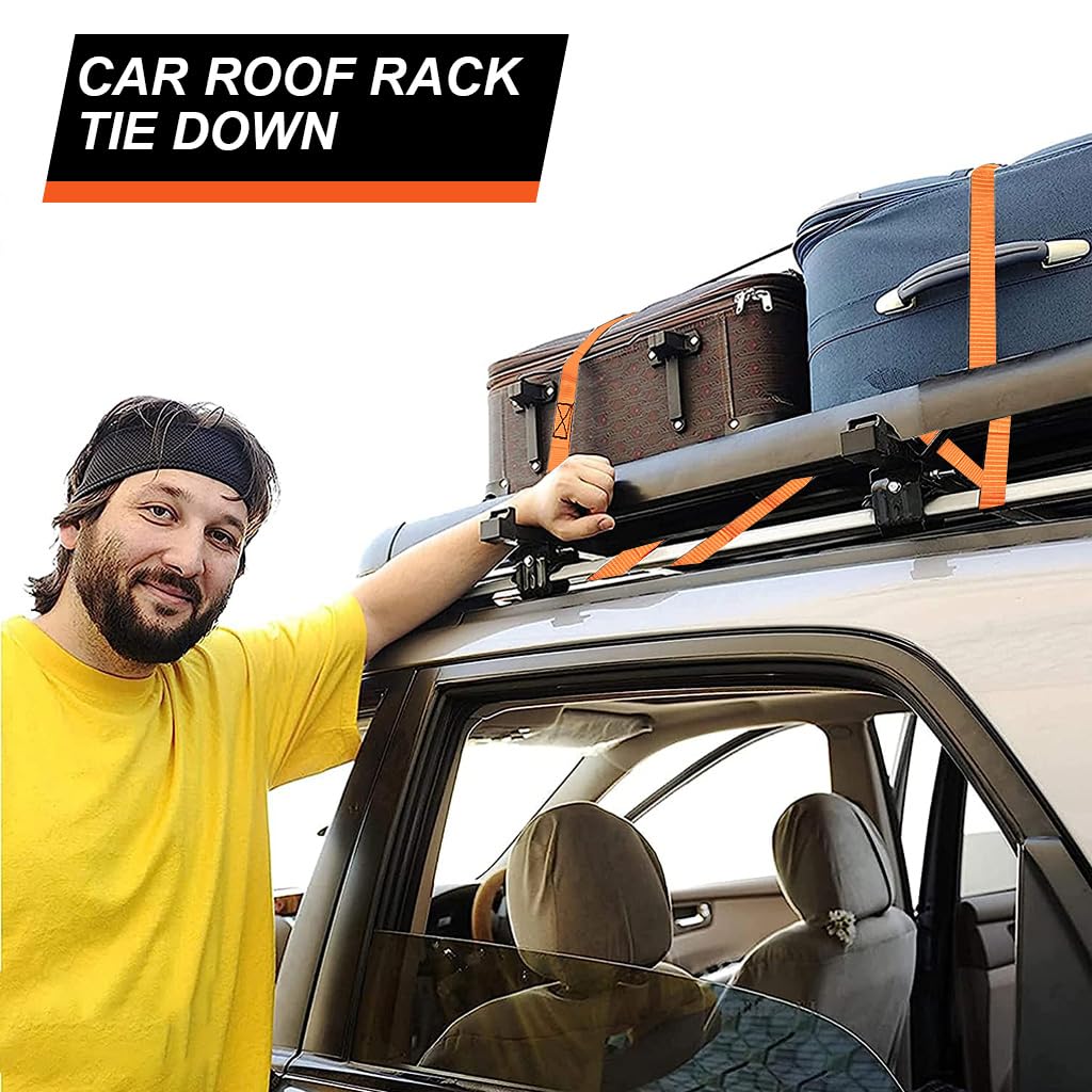 HASTHIP Ratchet Straps for Secure Cargo Transport featuring Double S Hooks and 1600lb Strength