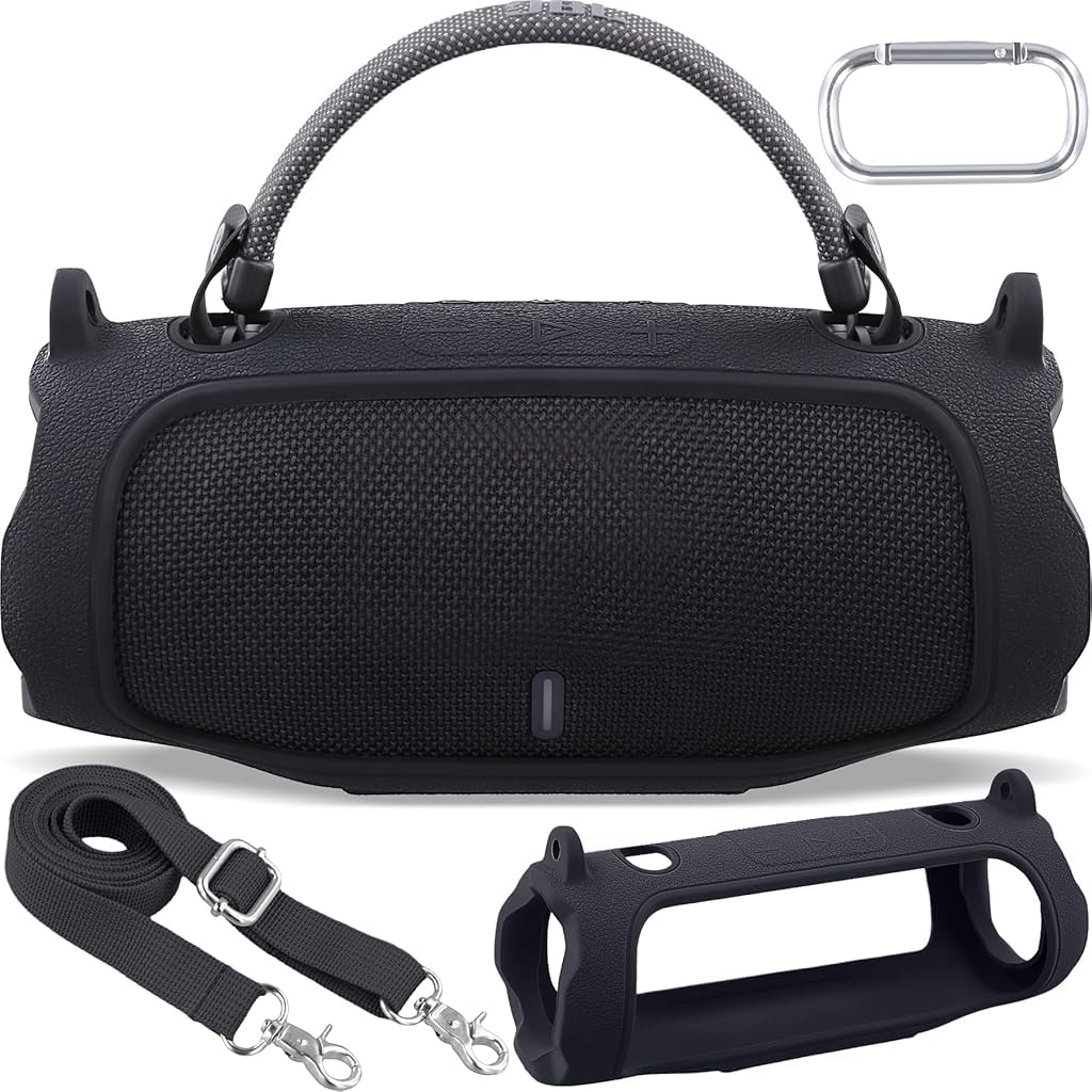 HASTHIP® BeisDirect Funda de Silicona para JBL Charge 6 Altavoz Bluetooth Inalámbrico,Estuche Protector Antigolpes con Correa Ajustable para Hombro,Funda de Transporte Viaje Compatible con JBL Charg