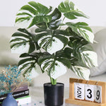 HASTHIP Artificial Monstera Deliciosa Plant for Home or Office Decor with Black Pot | 23.6 in Lifelike Greenery