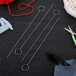 HASTHIP® 4 PCS Sewing Loop Turner Hook, 10.4 Inch Loop Turner Needle Hook with Latch Tongue Crochet ToolSewing Loop Turner Hook for Handmade Sewing Tools Silicone Beads Durable Metal