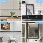 HASTHIP Wood Grain PVC Solid Stickers for Walls and Floors with Self Adhesive Backing | 32.8Ft x 3.9 Inches Waterproof Black Wooden Border