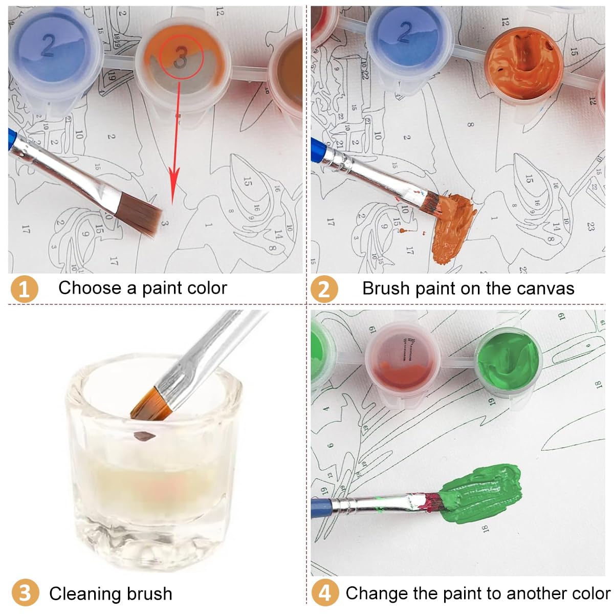 HASTHIP Paint By Numbers Kit for Adults with 16x20 Pre Framed Canvas & Acrylic Paints | European Town Scenery Art for Home Decor and Gift