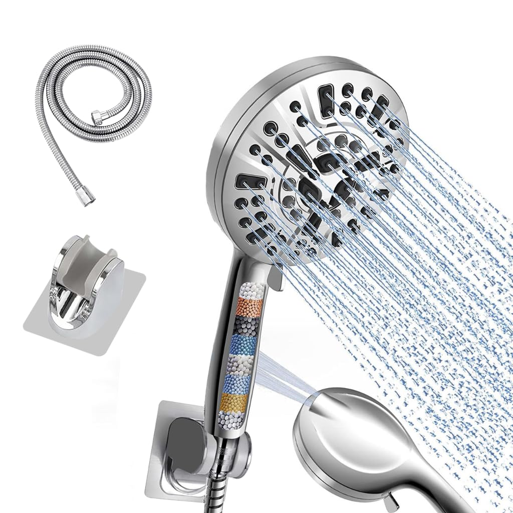 HASTHIP Handheld Shower Head for Bathroom with 10 Water Outlet Modes and 1.5 m Hose | Adjustable Spray for Home Use