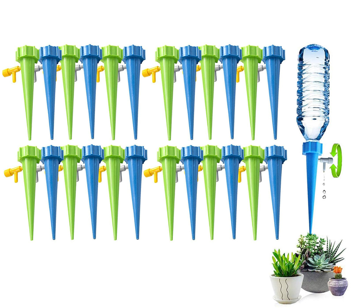 HASTHIP Drip Irrigation Kit for Home Garden with Adjustable Valve | 12 Pcs ABS Plant Watering Spikes