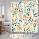 HASTHIP Bathroom Shower Curtain Set for Modern Décor with Boho Leaf Print & Waterproof Mats