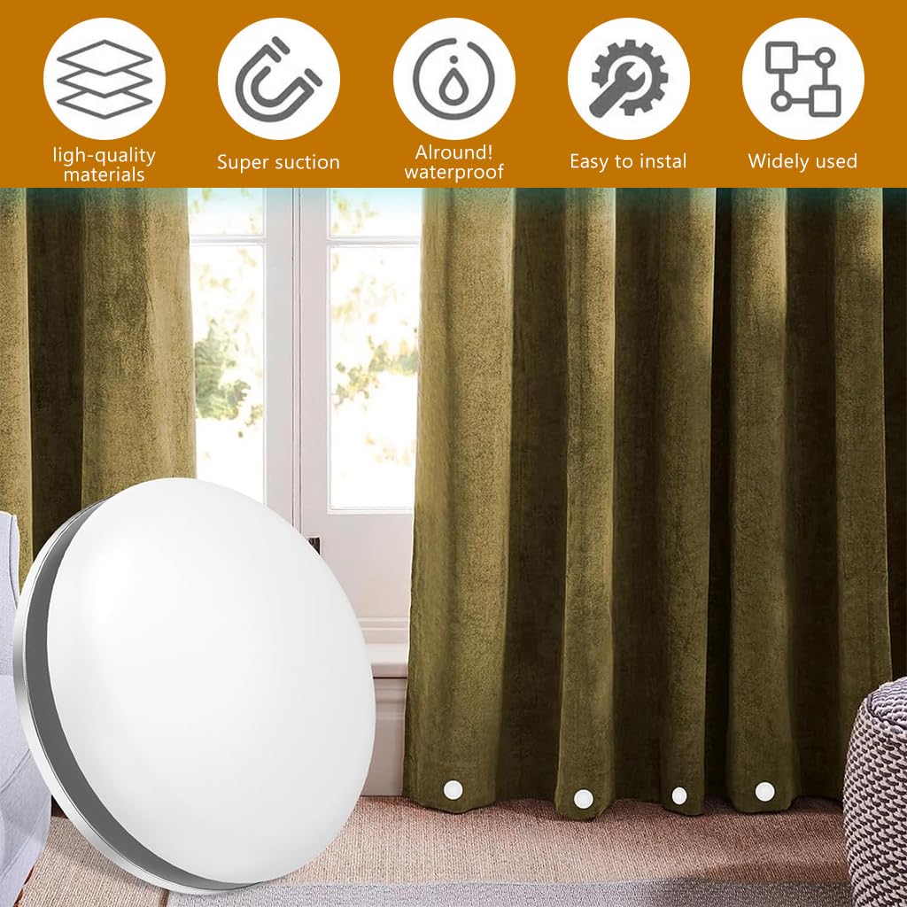 HASTHIP Magnetic Shower Curtain Weights for Home Use with N45 Magnets | Set of 10 Pairs White