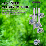 HASTHIP Evil Eye Elephant Wind Chimes for Home Décor with 25 in Aluminum Tubes | Blue Charm for Positive Energy