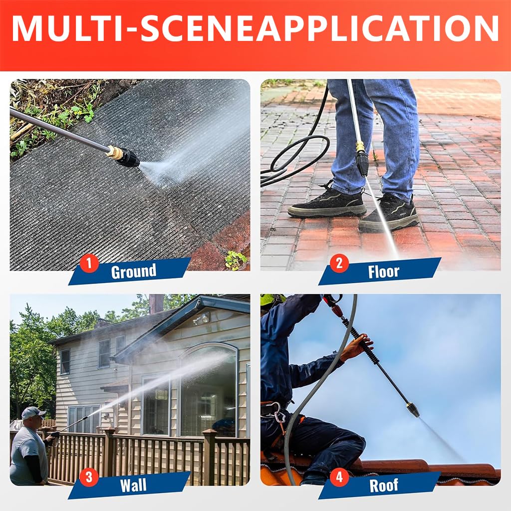 HASTHIP Pressure Washer Accessories Kit with 1/4 Inch Quick Connect & 8PCS Nozzles | Copper Construction for Versatile Cleaning