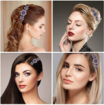 MAYCREATE® Hair Clips for Women Flower Hair Comb Pins Slide Hair Clips for Girls Crystal Barrettes Bridal Charm Hair Accessories - 1Pc, Dark Purple