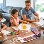 HASTHIP Canvas Pencil Wrap Case for Sketching with 72 Slots and Maple Leaves Print | Gift for Students