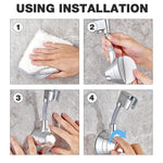 HASTHIP Shower Head Holder with 360° Adjustable Rotation and Self-Adhesive Suction Cup | Universal Wall Mount for Handheld Shower Heads