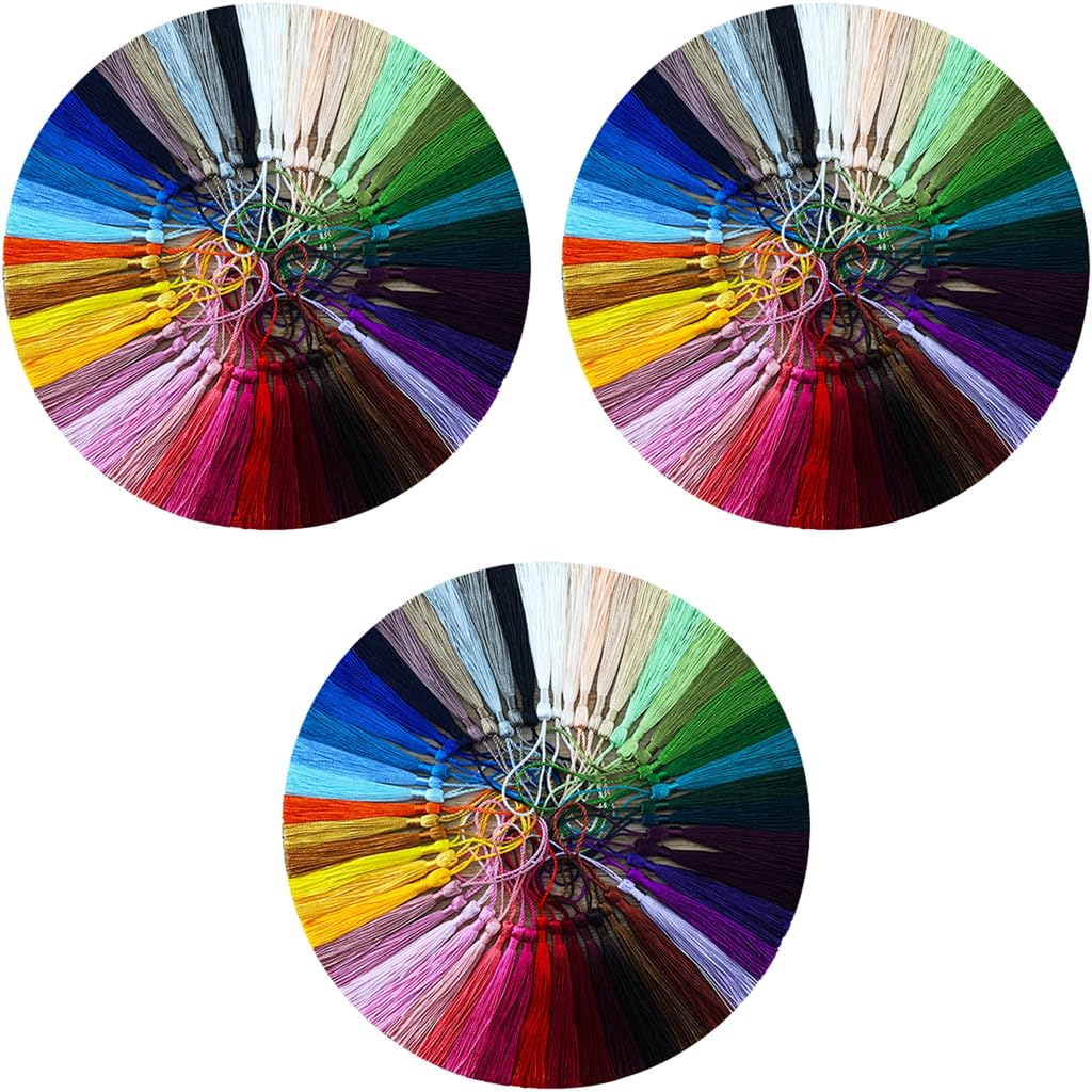 HASTHIP Tassels for Jewelry Making and Bookmarks featuring 228PCS Loop Design | 38 Colors Silk Polyester