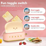 HASTHIP® Kawaii Desk Lamp Cute Toaster LED Light,Rechargeable Portable Night Light with Timer,Eye-Caring Dimmable Table Lamp Bedroom Decor Gift for Kids Girls Teens Reading Study