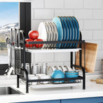 HASTHIP Dish Drying Rack for Kitchen with Double Layer Design and Removable Tray 43x23.5x39cm