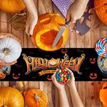 HASTHIP Halloween Table Runner for Dining Table featuring Evil Pumpkin Print 13x72 in | Washable Linen Decor