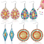 HASTHIP Diamond Painting Earrings Kit for Women with 4 Pairs Sparkling Fish Hook Designs | DIY Jewelry Gift Set
