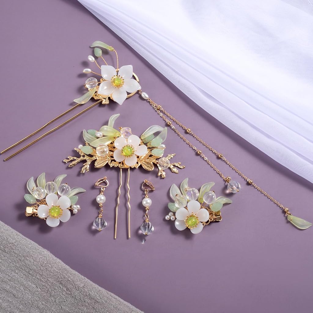 HASTHIP® 6 horquillas con borlas de flores de lirio