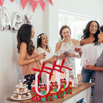 HASTHIP Christmas Gift Boxes 10pcs for Holiday Packaging with Ribbon and Handles | 10x5.2x15.5cm Sturdy Paper Box Featuring Cute Elk Design