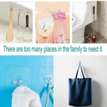 HASTHIP Wall Hooks 30 Pack for Bathroom and Kitchen | Strong Self Adhesive Clear Design