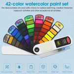 HASTHIP Watercolor Paint Set for Travel and Outdoor Sketching with 42 Colors and Refillable Brush Pen | Non Toxic for Students and Artists