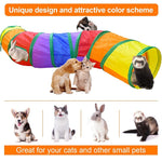 HASTHIP® Túnel para Gatos Interior y Exterior,Juguete Interactivo para Mascotas,Túnel Plegable y Espacioso con Ventanas Cama de Juego Gatos Gatitos Cachorros Conejos (2 Vías)