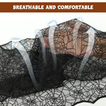HASTHIP Halloween Table Runner 18x72 in for Party Decor featuring Black Lace Cobweb Design