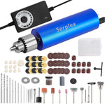 HASTHIP® Mini taladro eléctrico para tallado, manualidades y bricolaje, herramienta rotativa inalámbrica con ajuste continuo y 105 accesorios para madera, resina y joyería