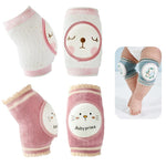 HASTHIP® 2 Pairs Baby Knee Pads for Crawling Breathable Elastic Cotton Crawling Knee Pads Cute Unisex Baby Knee Protector with Sponge Pad for Baby