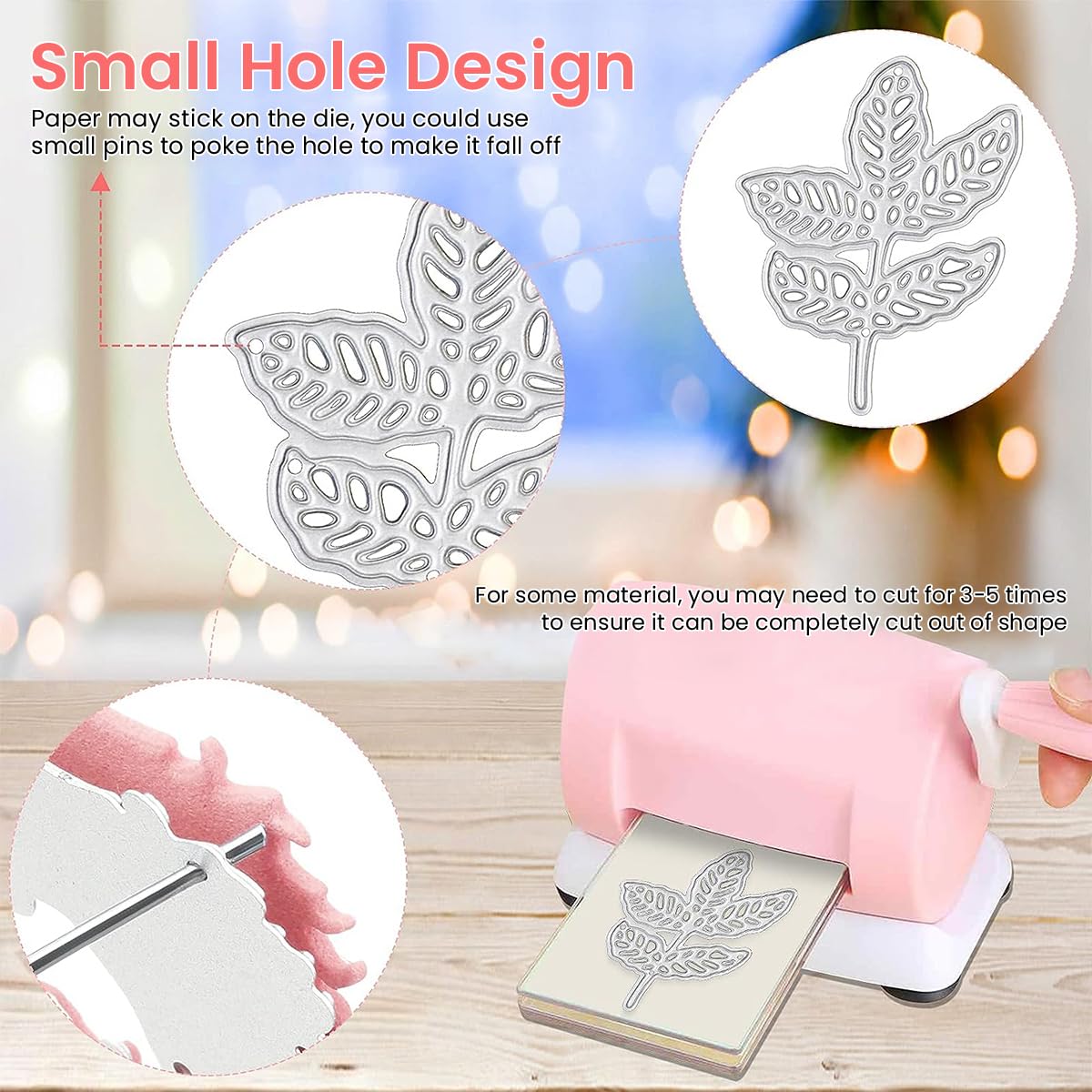 HASTHIP Leaf Metal Die Cuts for Scrapbooking and Card Making featuring 8pcs Stencil Set | Reusable Metal Templates for DIY Crafts