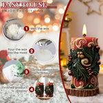 HASTHIP Christmas Candle Silicone Molds for DIY Candle Making featuring 64 x 65 x 101 mm Design | Flexible Non Stick Mold for Holiday Crafts and Gifts