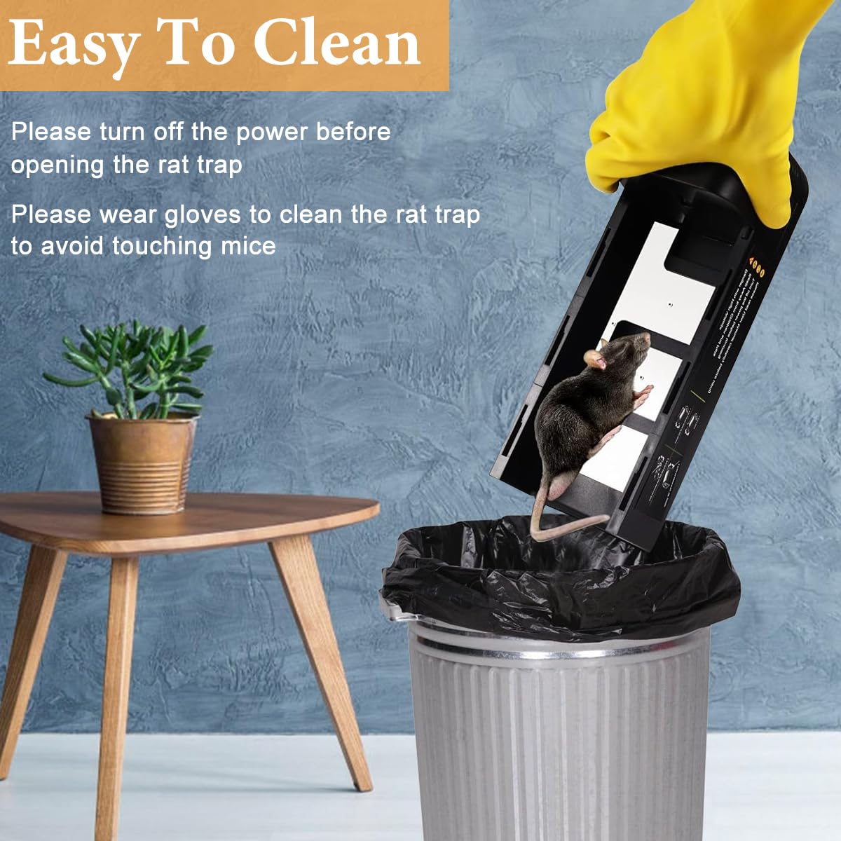 HASTHIP® Electric Mouse Trap No Wiring Rechargeable Electric Rat Trap High PowerMouse Trap with Switch Indoor Electric Rat Trap for Room, Garage, Kitchen, 260x100x96.5mm