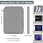 HASTHIP® 12.9 inches Tablet Sleeve with Handle for iPad Waterproof Travel Zipper Bag with Utility Mesh Pocket Travel Accessories Bag Universal Tablets Pad Organizer Bag, Grey