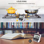HASTHIP Digital Timer for Kitchen Study and Workout featuring 24h Countdown & Magnetic Back | Battery Powered Alarm Clock