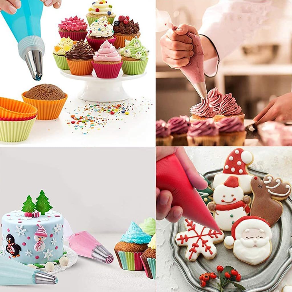 HASTHIP Tipless Piping Bags for Cake and Cookie Decorating with 100 Bags & 10 Ties | Food Grade PE Pastry Set