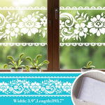 HASTHIP® Floral Clear Baseboard Trim Decal, Self-Adhesive PVC Border Sticker, Decorative Skirting Tape for Window, Glass Door, and Home Interior Decoration, 10cm x 10m, Trim to Fit