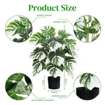 HASTHIP Artificial Monstera Deliciosa Plant for Home or Office Decor with Black Pot | 23.6 in Lifelike Greenery