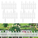 HASTHIP® Outdoor Garden Fence Border - Garden Edging Fence Decorative - White Garden Picket Fence Panels - Weather-Proof PVC Garden Fence Decorative - Flower Bed Fencing for Pathway, Yard,Lawn
