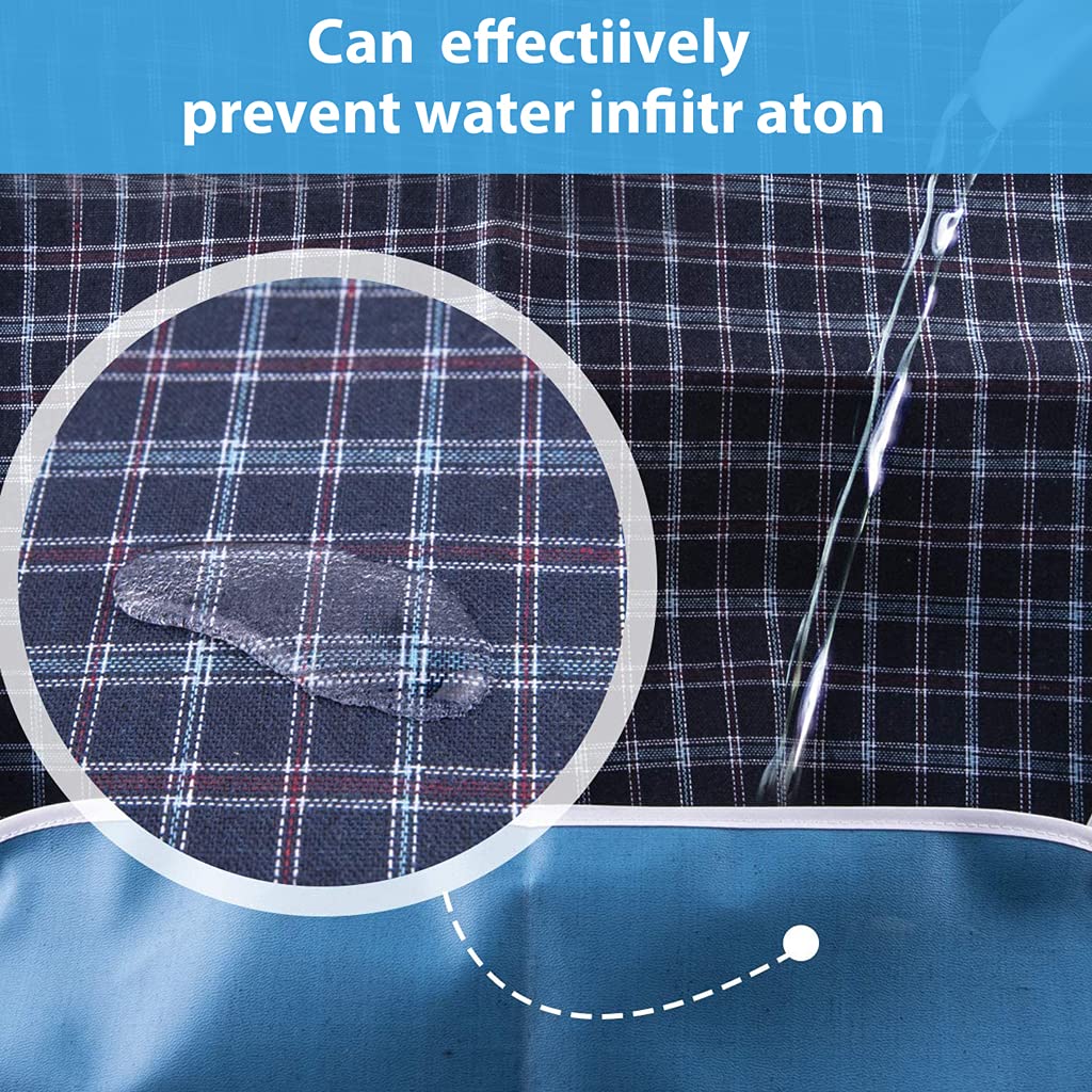HASTHIP Adult Bibs for Elderly with Waterproof Reusable Design 78x44 cm Blue | Mealtime Protector
